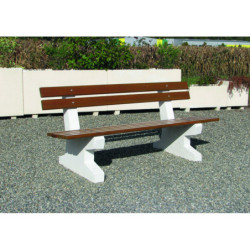 banc de parc béton Tremble bois
