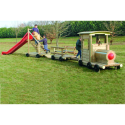 Locomotive + poutre fixe + wagon banquette + passerelle + toboggan