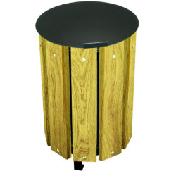 poubelle ronde en bois Léa
