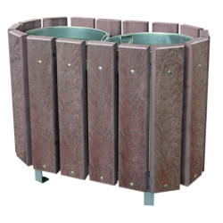 corbeille publique de tri Léa recyclée double
