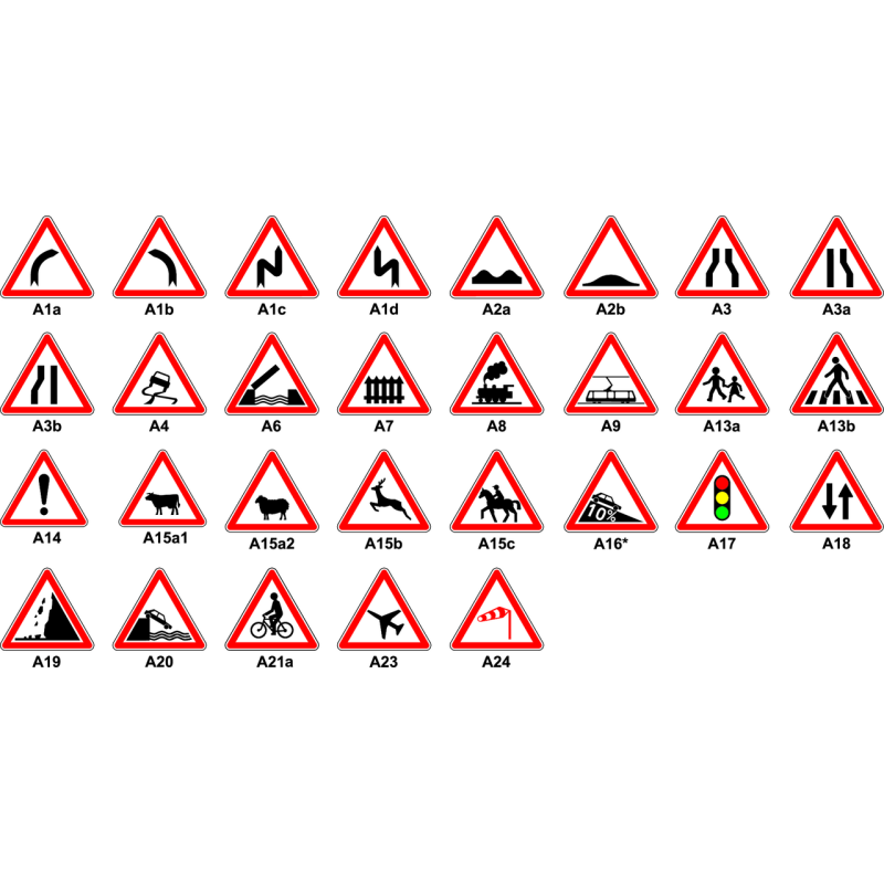 panneau routier de danger type A panneau routier de danger type A