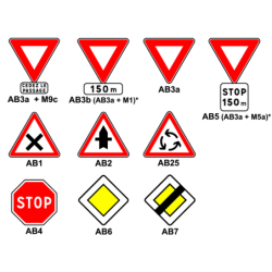 panneau de signalisation priorité & intersection type AB