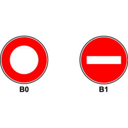 panneau sens interdit type B0 & B1
