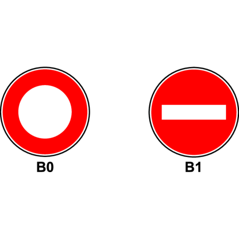 panneau sens interdit type B0 & B1 panneau sens interdit type B0 & B1