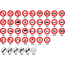 panneau de signalisation type B interdiction