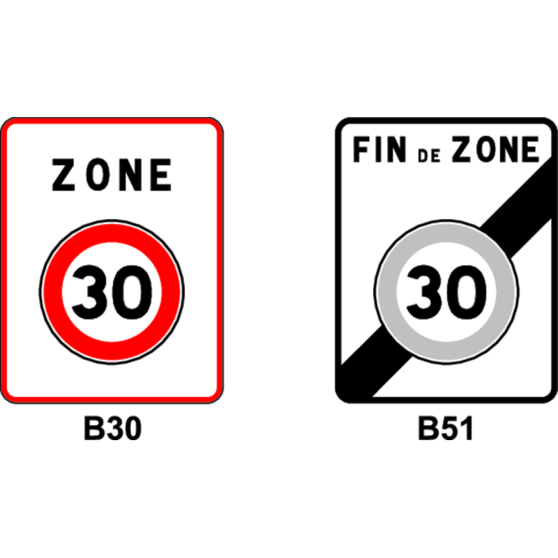 panneau routier entrée & sortie de zone type B panneau routier entrée & sortie de zone type B