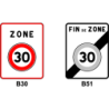 panneau routier entrée & sortie de zone type B