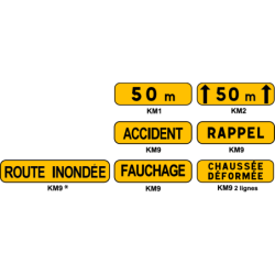 panonceau de signalisation de chantier type KM