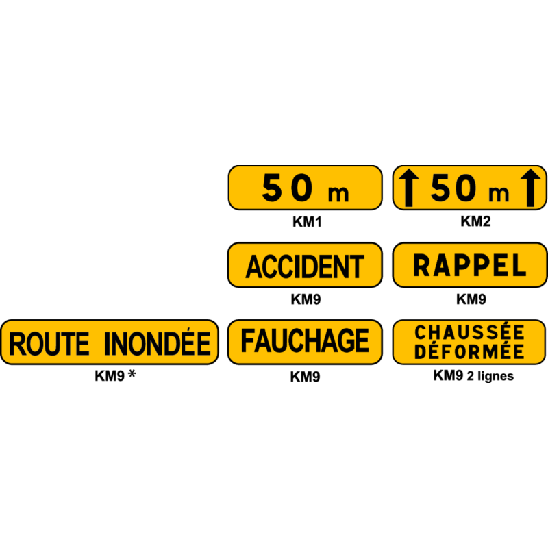 panonceau de signalisation de chantier type KM panonceau de signalisation de chantier type KM
