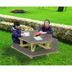 table pique-nique enfants hexagonale