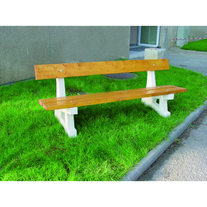 banc urbain béton et bois Frede banc urbain béton et bois Frede