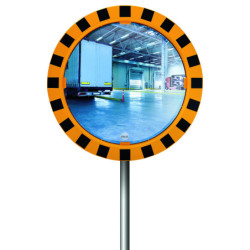 miroir de sécurité industrie noir et jaune