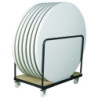 chariot table ronde pliante