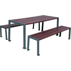 table pique-nique acier et recyclé Silaos