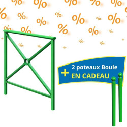 5 barrières de trottoir acier Sobre + 2 poteaux en cadeau