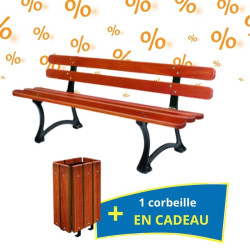 5 bancs urbains + 1 corbeille Léa + 1 corbeille en cadeau