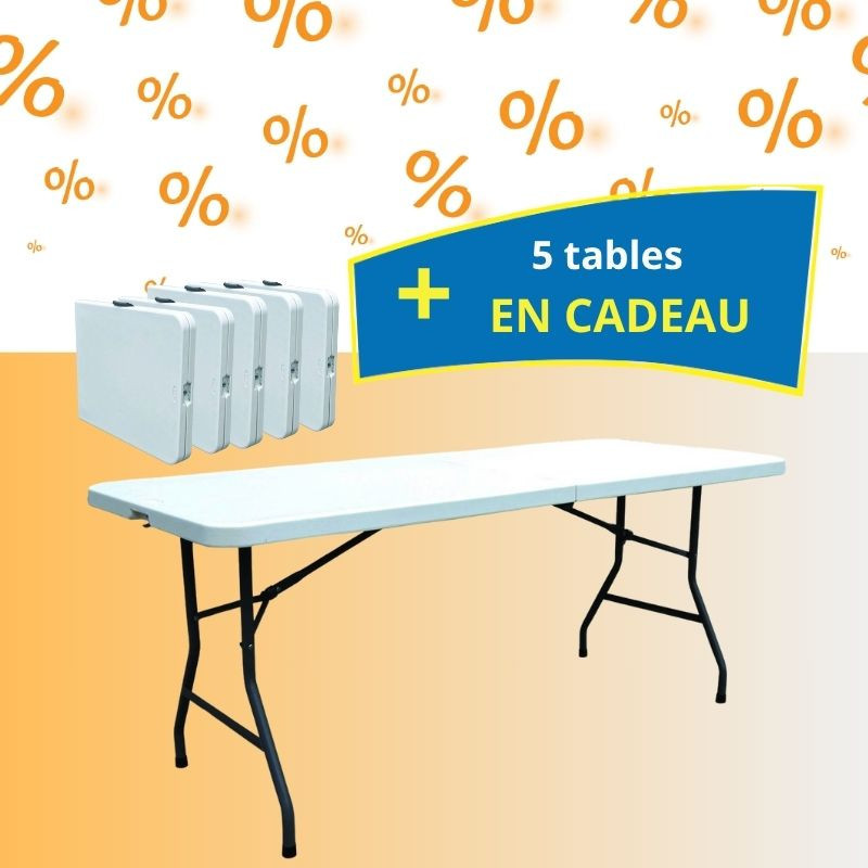 5 tables valise polyéthylène Saturne + 5 tables en cadeau 5 tables valise polyéthylène Saturne + 5 tables en cadeau