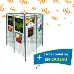 6 grilles d'exposition + 3 kits roulettes en cadeau