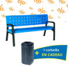 5 bancs publics plastique + 1 corbeille en cadeau