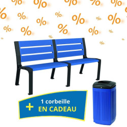 4 bancs le Millavois + 1 corbeille Natura + 1 corbeille en cadeau