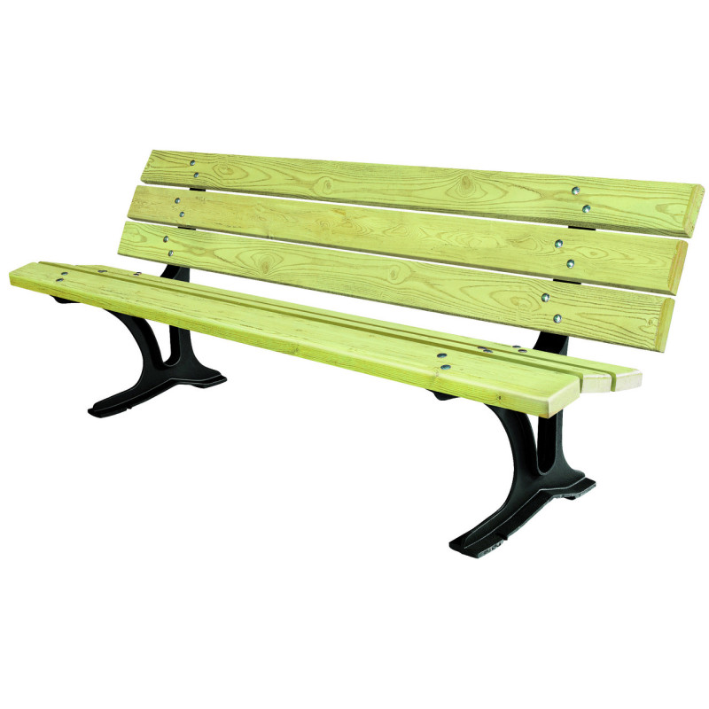 banc espace public Le Perpignanais en pin banc espace public Le Perpignanais en pin