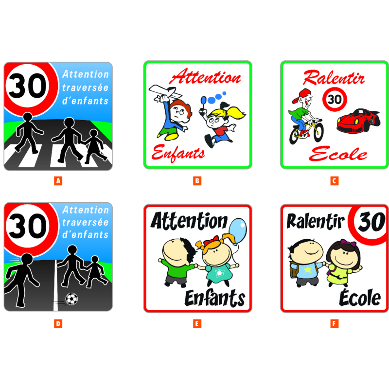 panneau routier Attention enfant