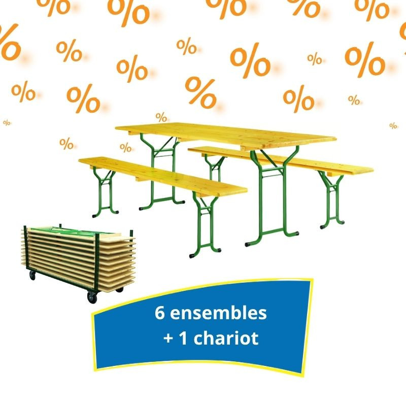 6 ensembles de Réception + 1 chariot