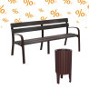 Mobilier urbain plastique recyclé 4 bancs Ecocito + 1 corbeille