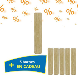 20 bornes rondes en pin + 5 bornes en cadeau