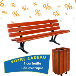 5 bancs L'Avignonnais + 1 corbeille + 1 corbeille en cadeau