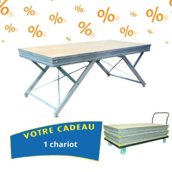 6 podiums à hauteur variable + 1 chariot en cadeau