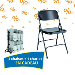 44 chaises pliantes Nevada + 4 chaises et 1 chariot en cadeau