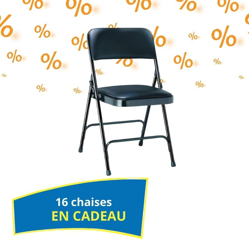 40 chaises pliantes Confort + 16 chaises en cadeau