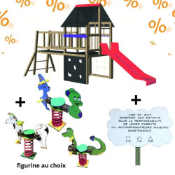 Multijeux bois Gymino + jeu ressort Petits Loups + panneau