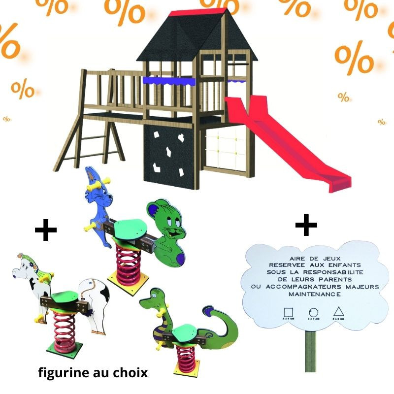 Multijeux bois Gymino + jeu ressort Petits Loups + panneau