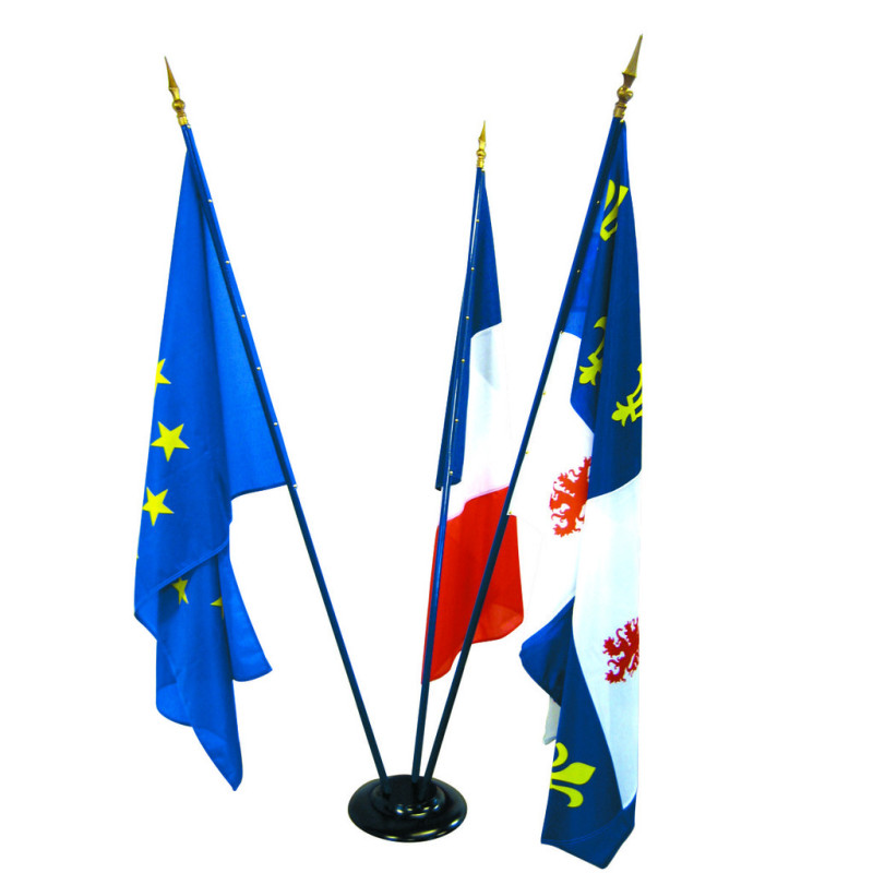socle 3 drapeaux mairie
