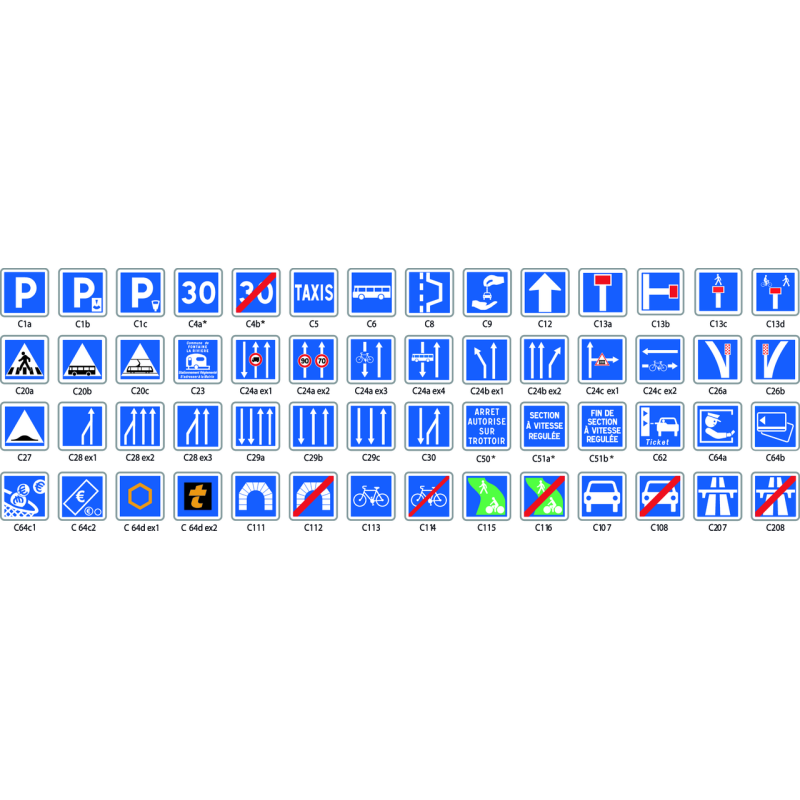 panneau d'indication type C