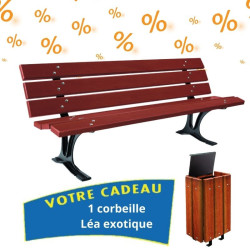5 bancs Le Perpignanais + 1 corbeille Léa + 1 corbeille offerte