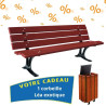 5 bancs Le Perpignanais + 1 corbeille Léa + 1 corbeille offerte