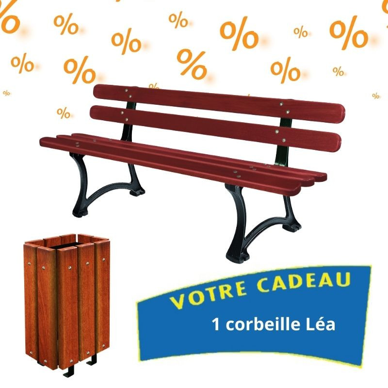 5 bancs de ville Le Lyonnais + 1 corbeille Léa + 1 corbeille offerte