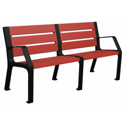 3 bancs urbains colorés le Millavois