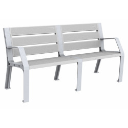 3 bancs urbains colorés le Millavois