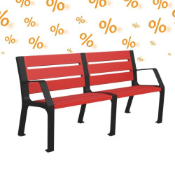 3 bancs urbains colorés le Millavois