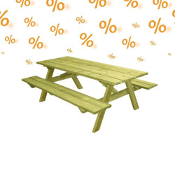 3 tables pique-nique bois Rustique