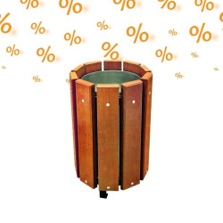 3 poubelles rondes en bois Léa