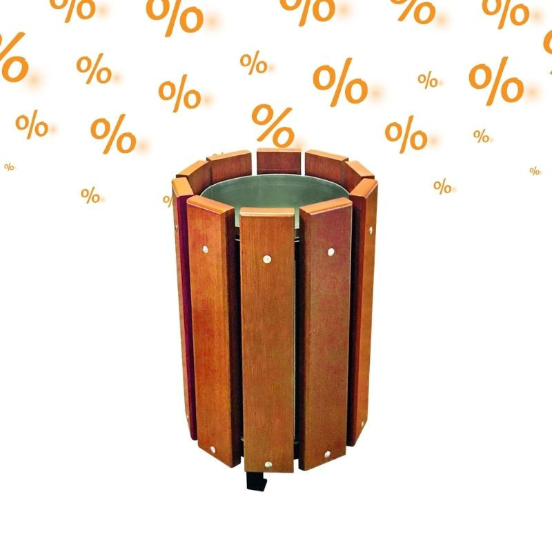 3 poubelles rondes en bois Léa