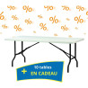 20 tables polyéthylène pliantes Saturne + 10 tables en cadeau