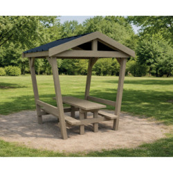 table pique nique avec toit  Kiosque Parc