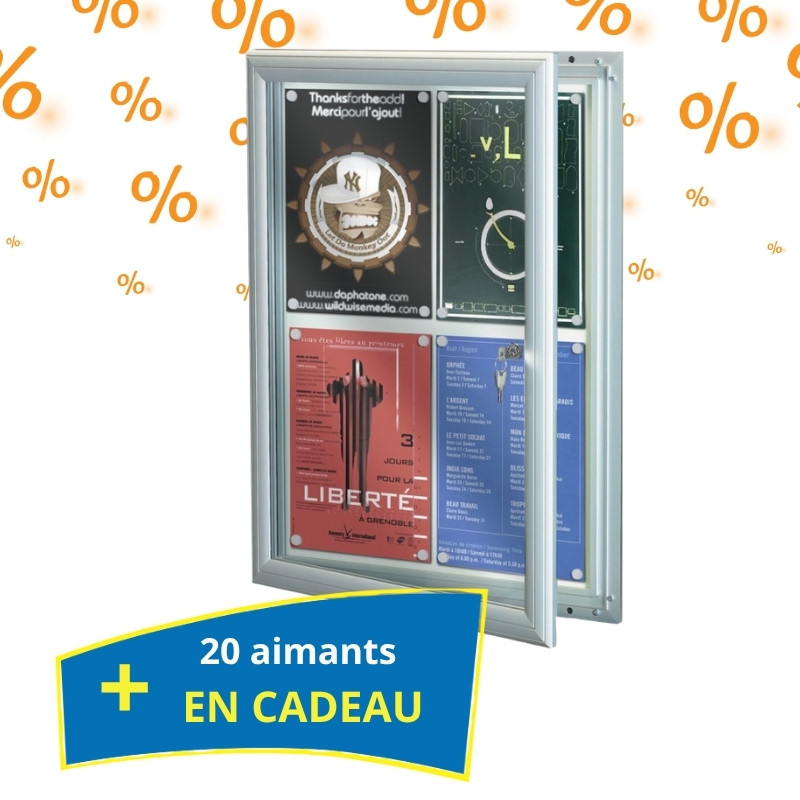 1 vitrine extérieure Reverso + 20 aimants offerts
